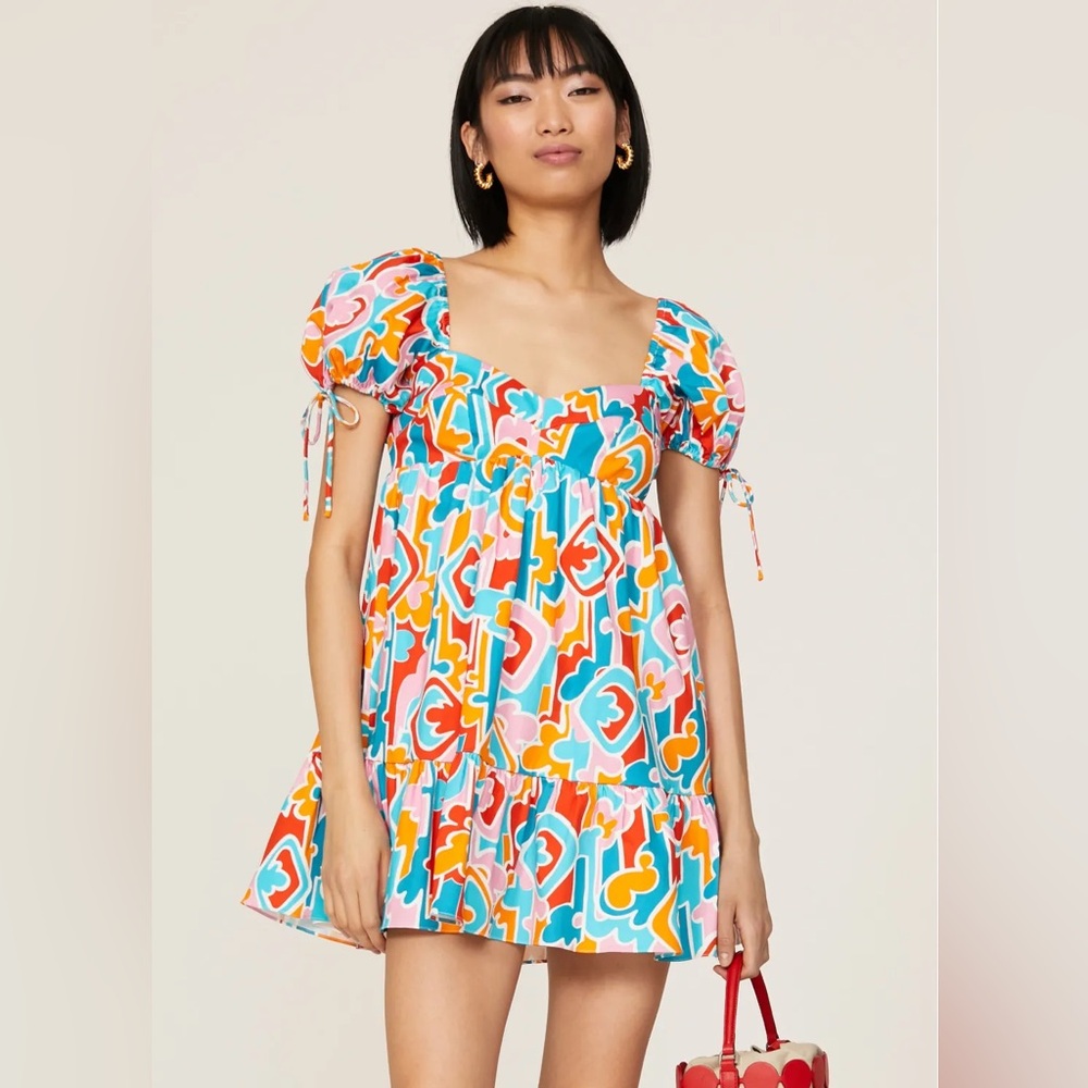 Amanda Uprichard Sicily Geometric Babydoll Mini Dress size medium‎